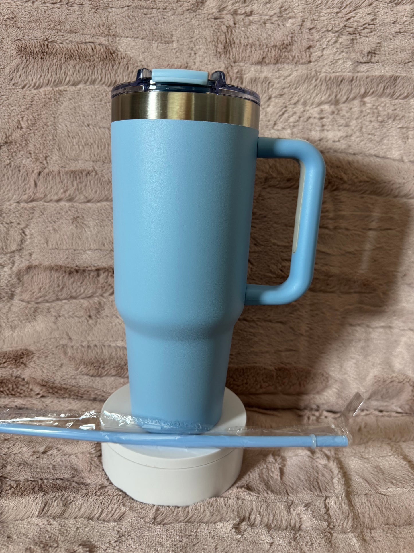 40oz Baby Blue Stainless Steel Tumbler with Handle