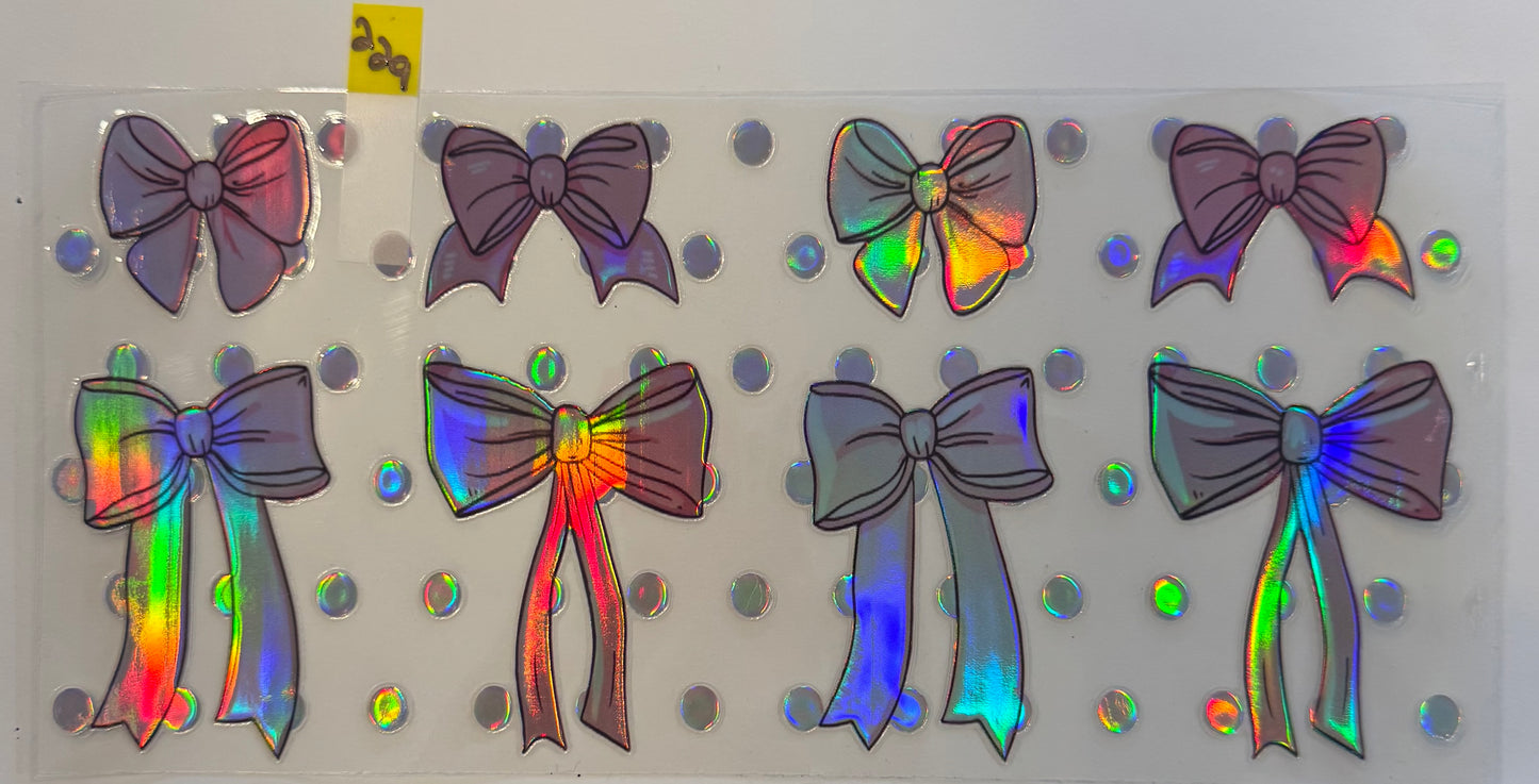 Holographic Pink Bows - W229