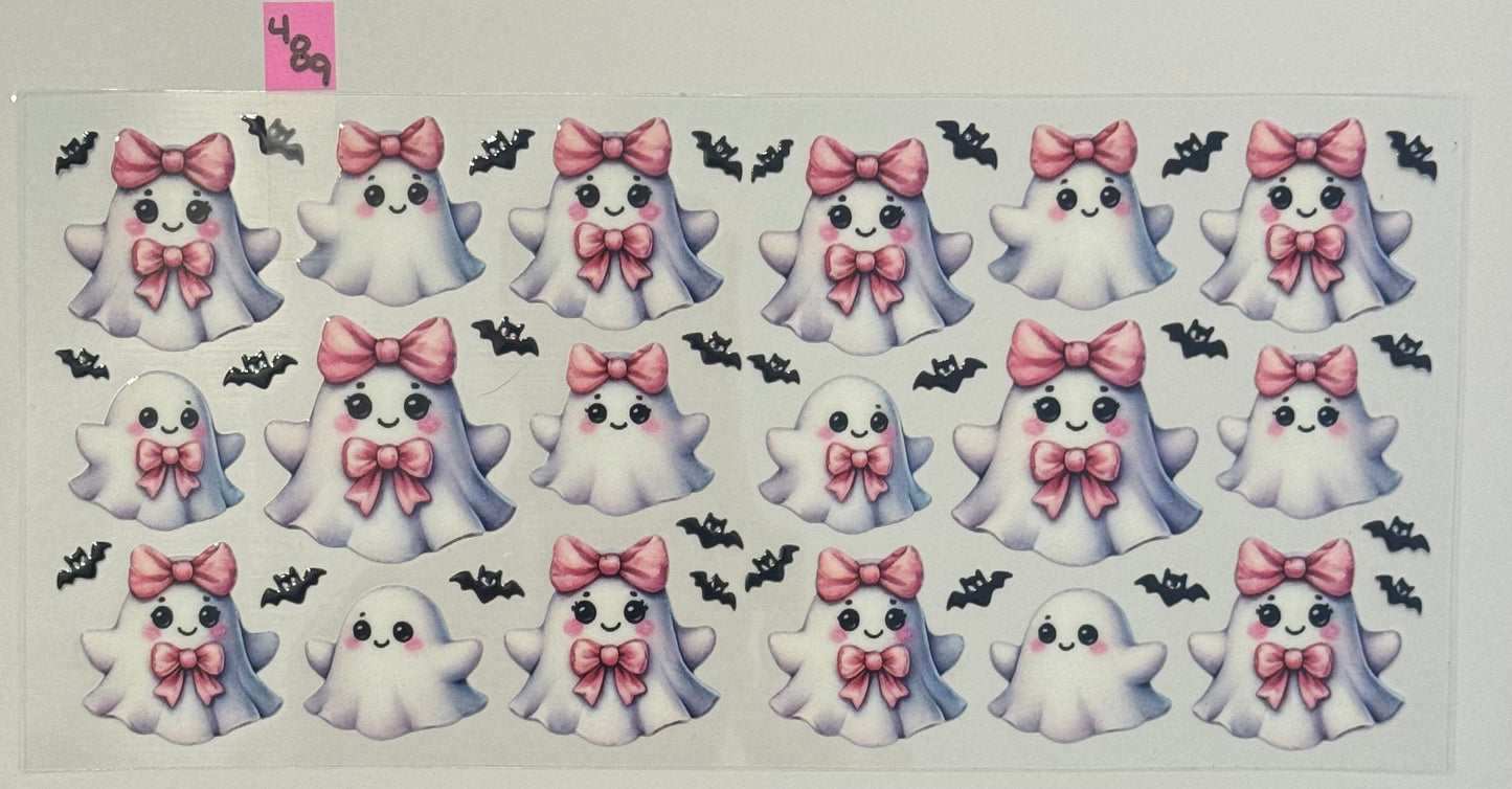 Pink Bow Ghost - W489