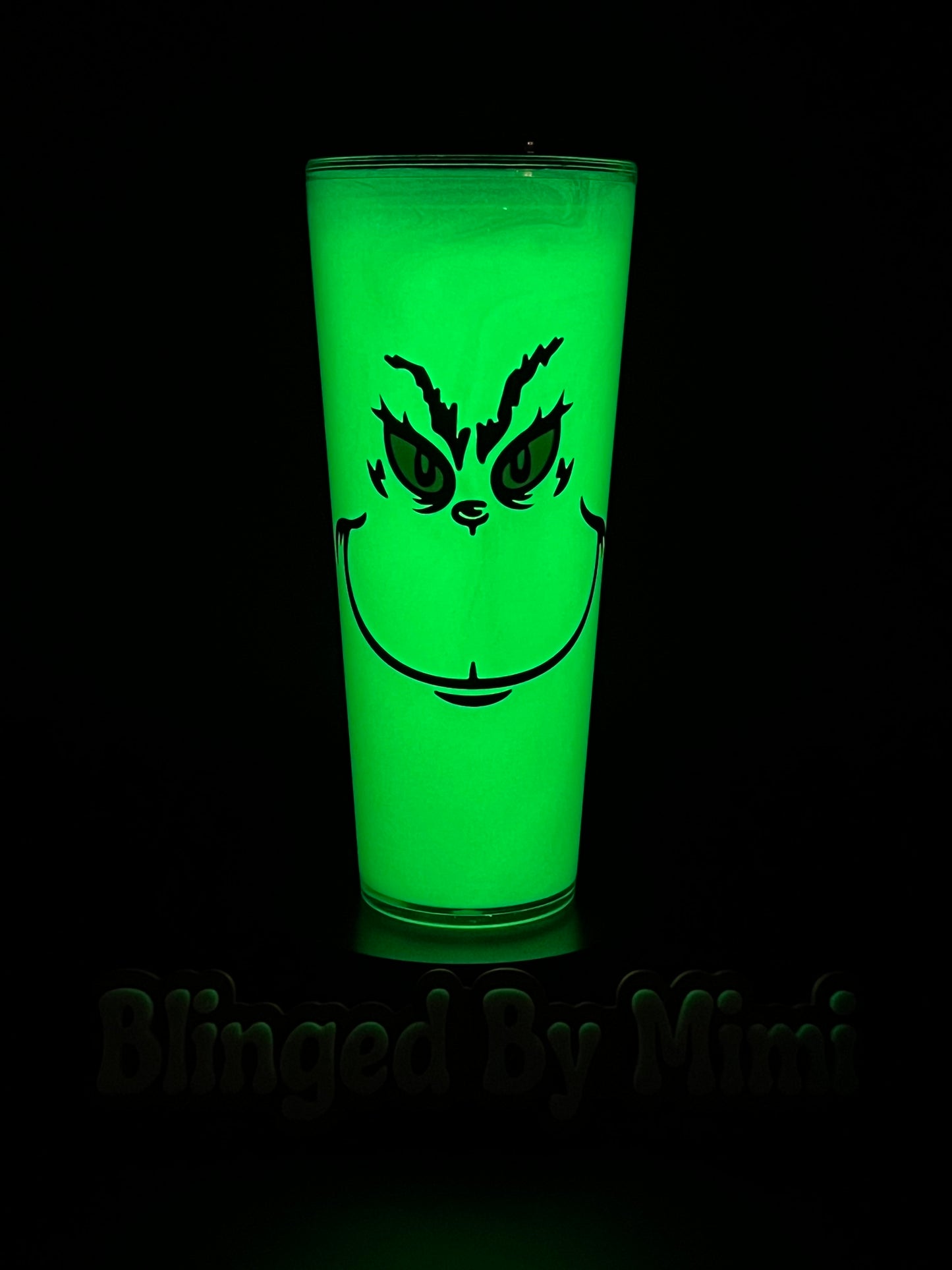 Premade 24 oz acrylic Glow Grinch Cup