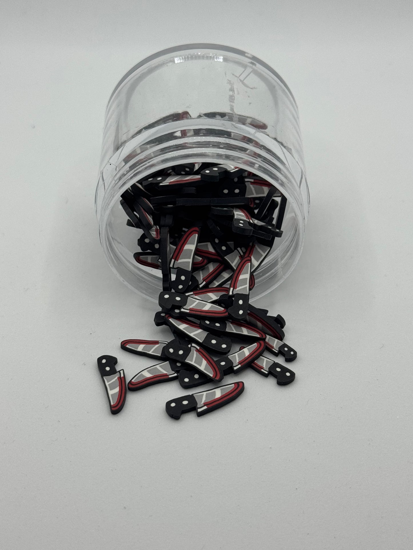 Bloody Knife Polymer Clay Slices – Halloween Horror Craft Sprinkles (Non-Edible) - 10mm