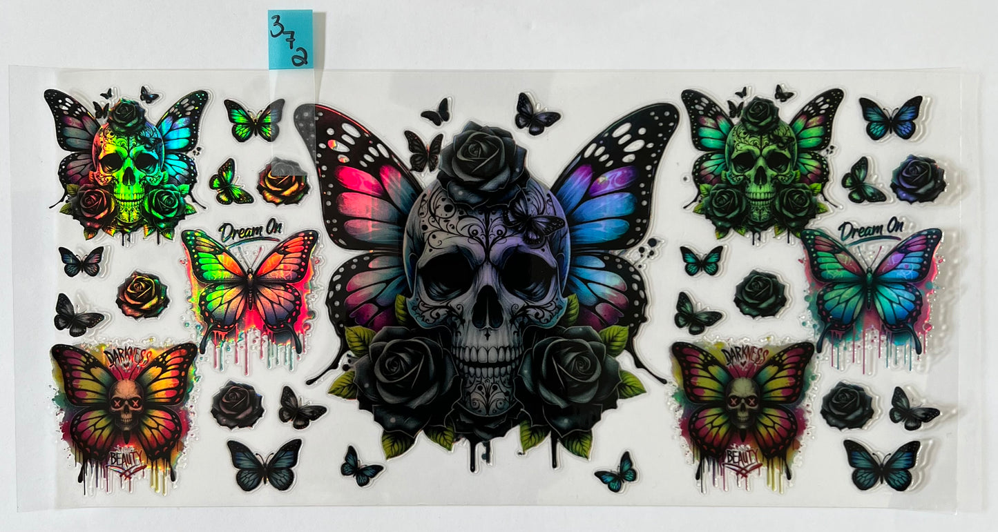 Holographic Skull and Butterfly - W372
