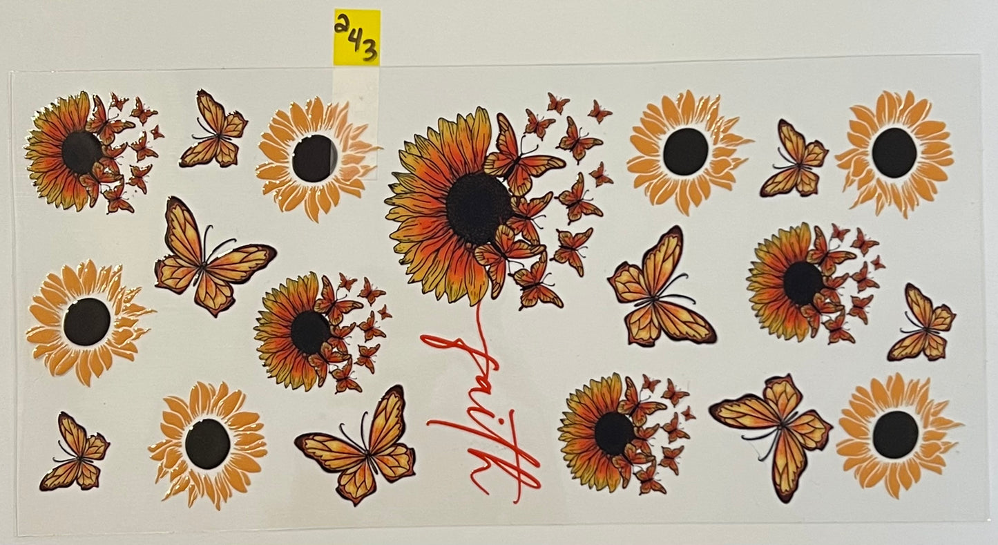 Faith Sunflowers Butterflies - W243