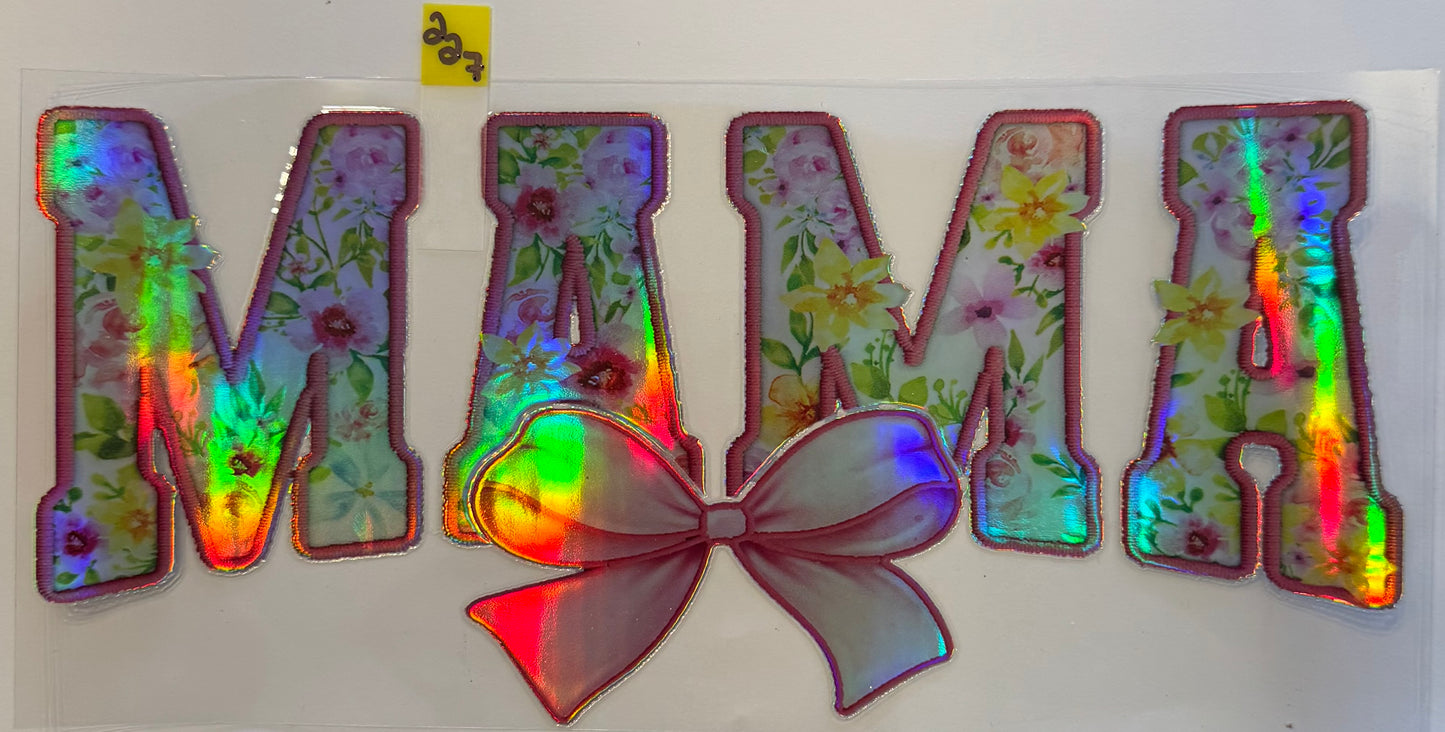 Holographic Stitched Mama Pink - W227