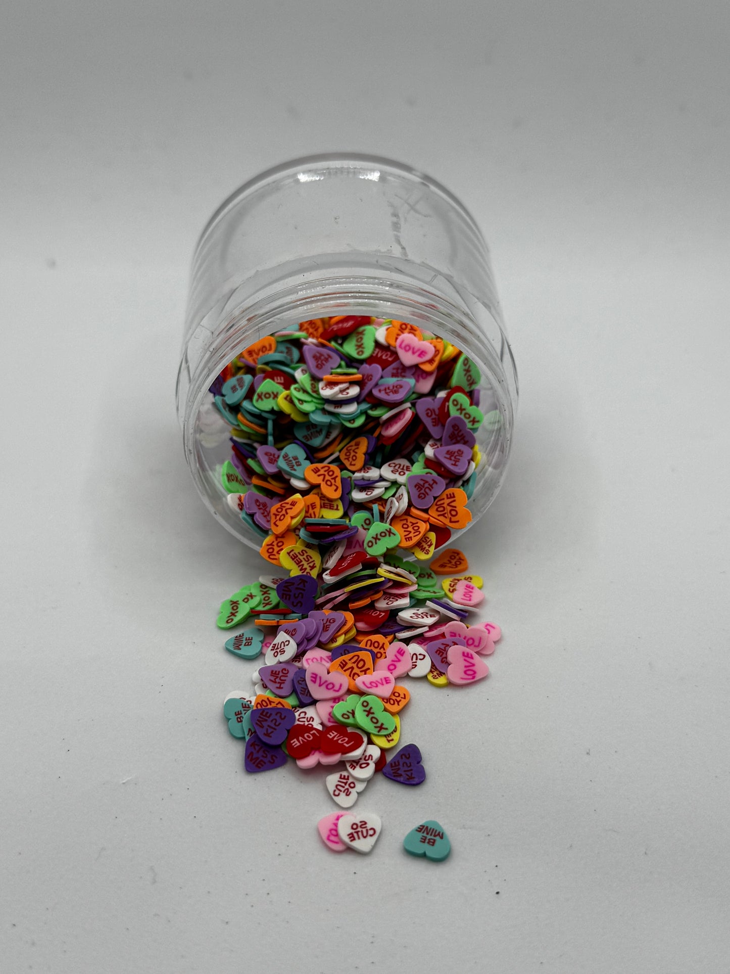 Conversation Hearts Polymer Clay Slices (Non-Edible)