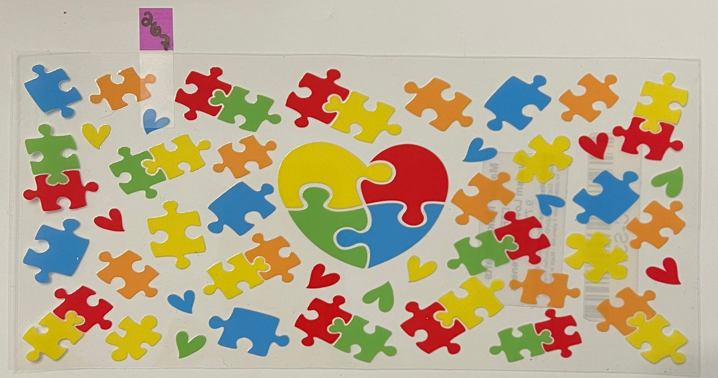 Autism Awareness Puzzle Pieces - W267