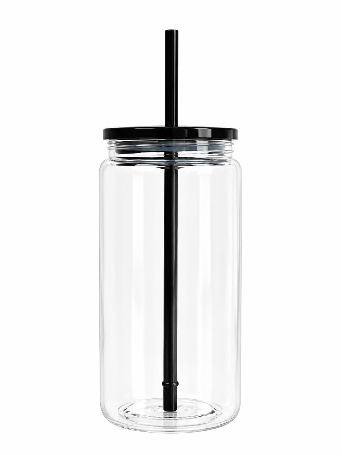Custom 16oz Acrylic Snowglobe Cup with Colored Lid and Straw