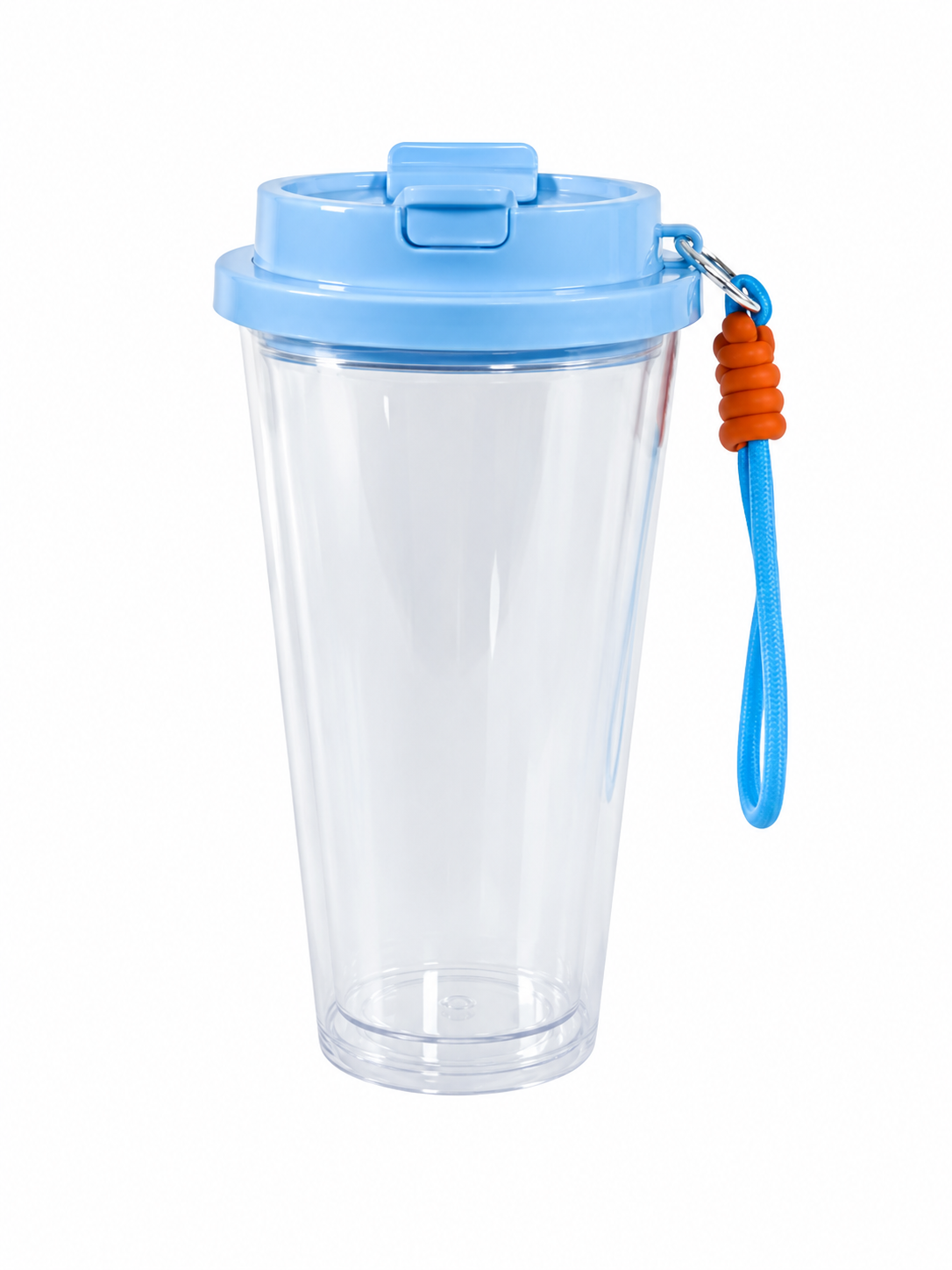 16oz Tapered Snow Globe Tumbler with Colored Dual Lids and Straps