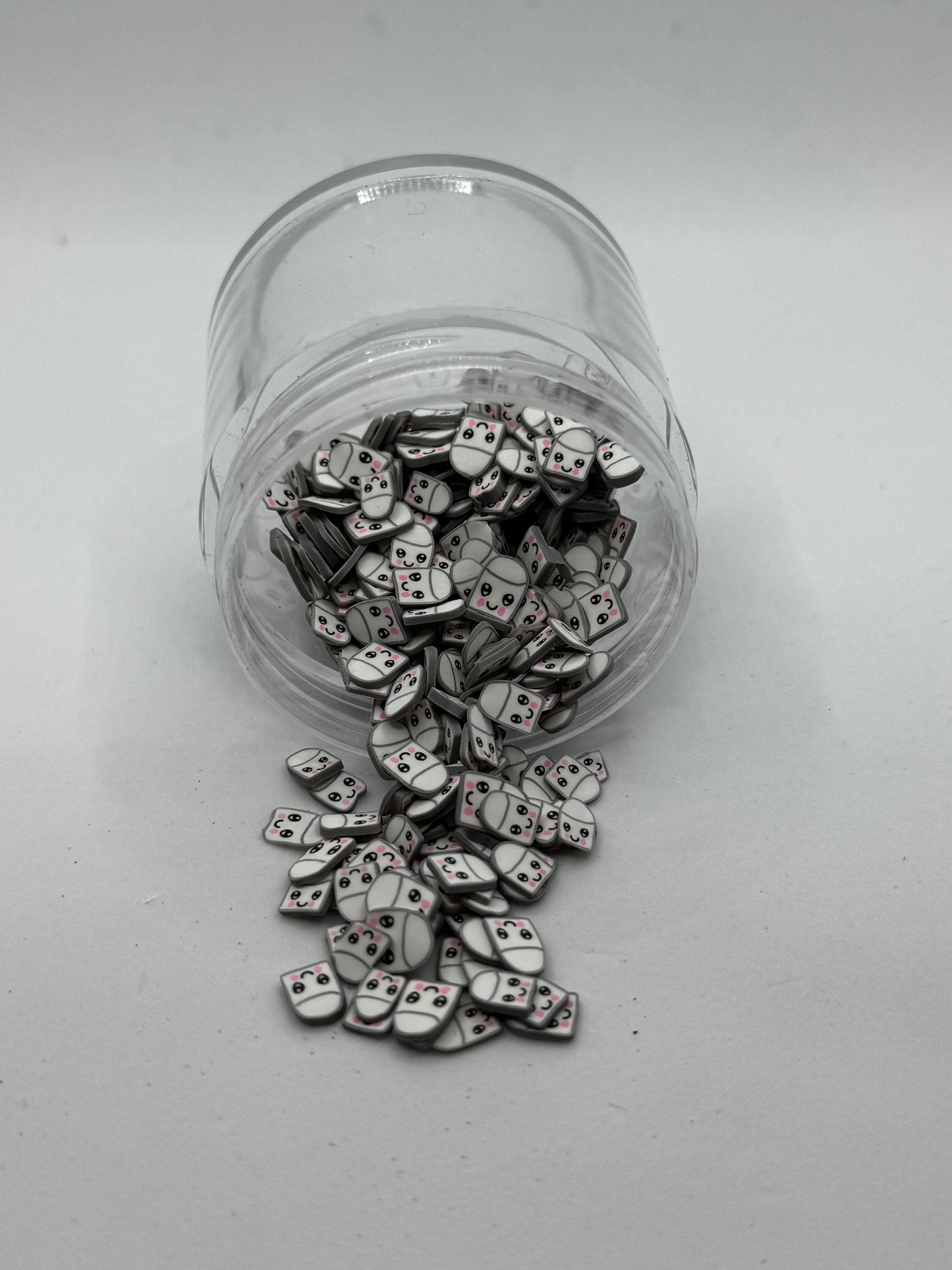 Marshmallow Faces Polymer Clay Slices (Non-Edible)