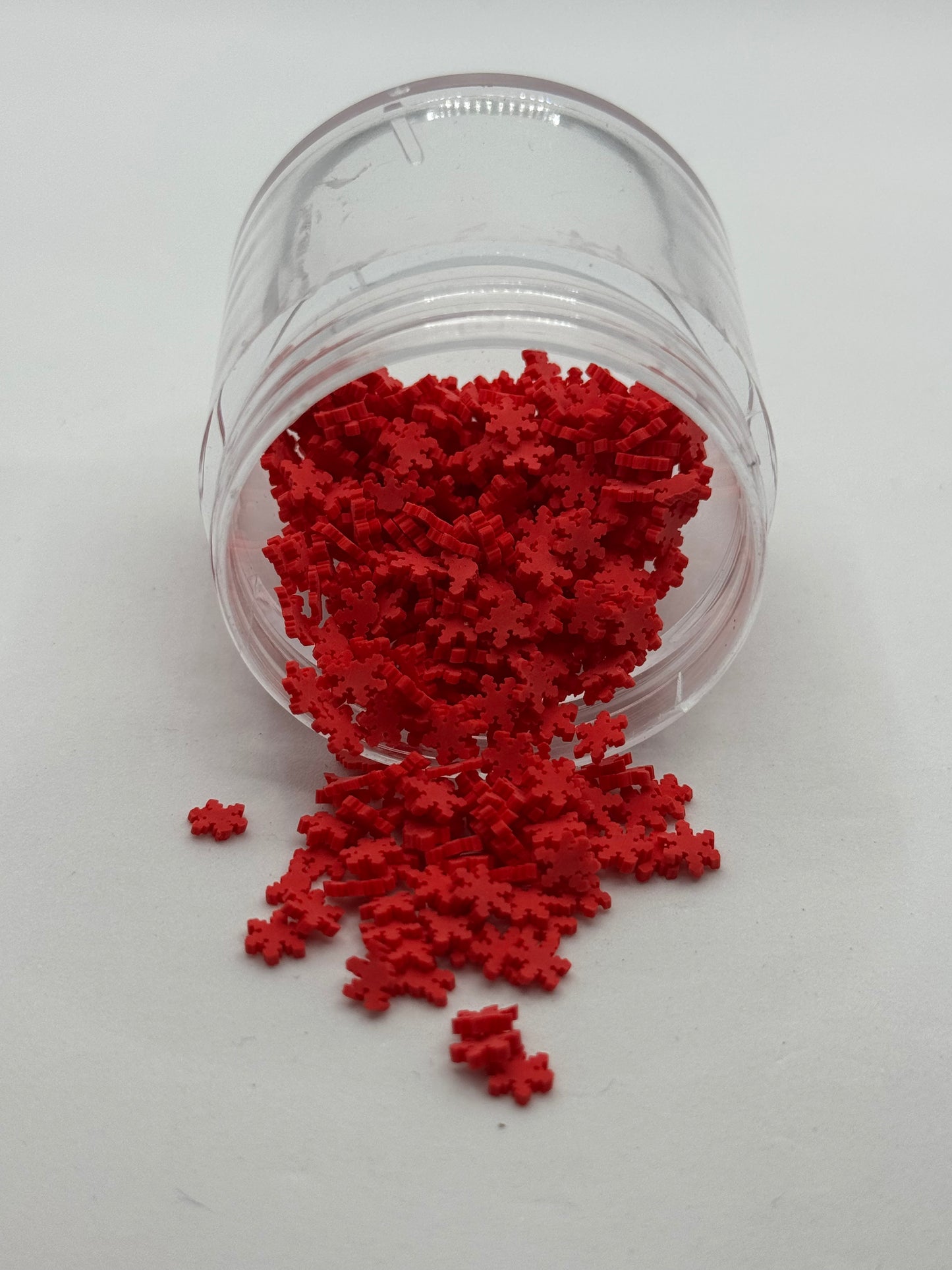 Red Snowflake Polymer Clay Slices (Non-Edible)