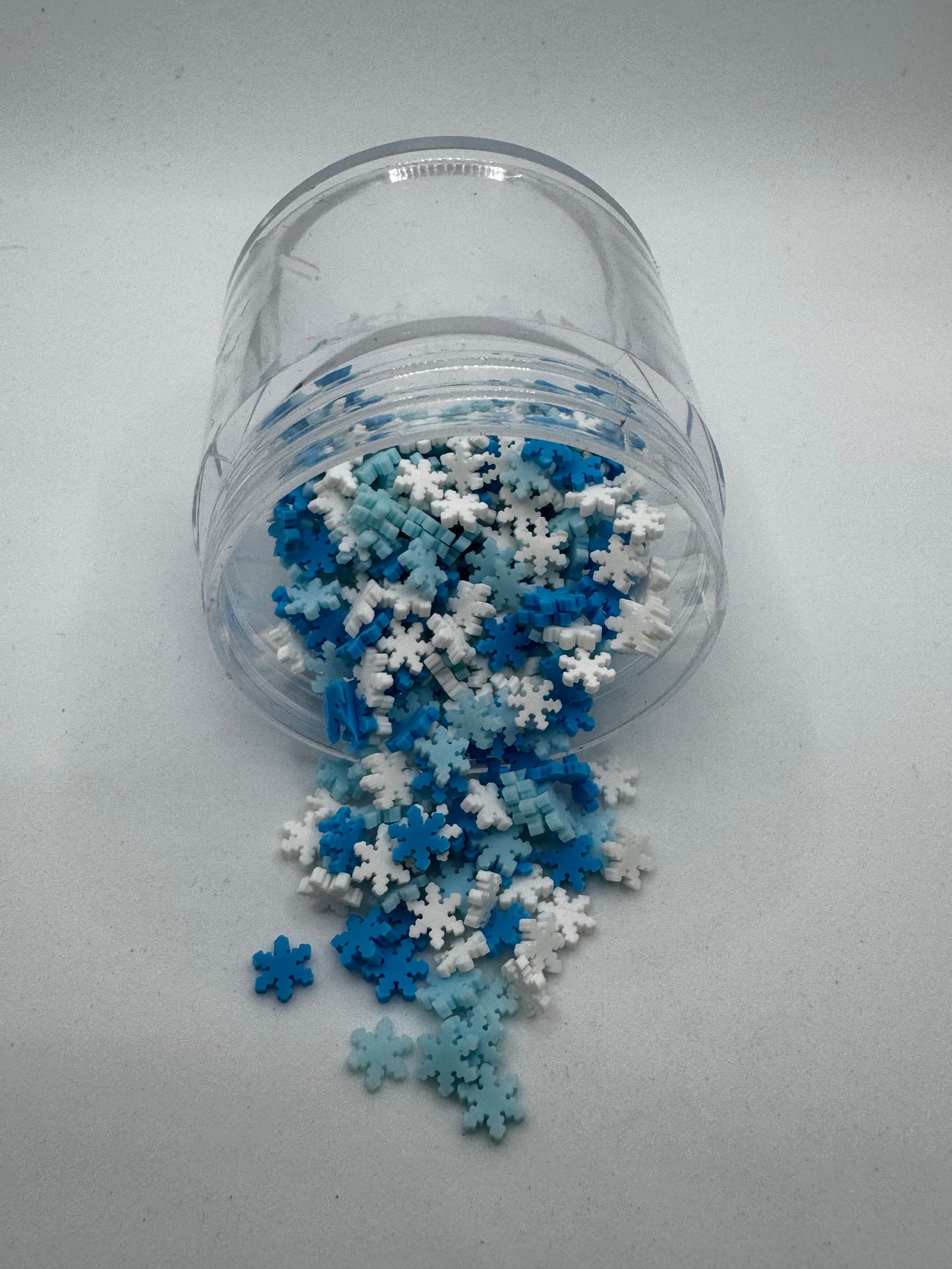 Blue & White Snowflake Polymer Clay Slices (Non-Edible)