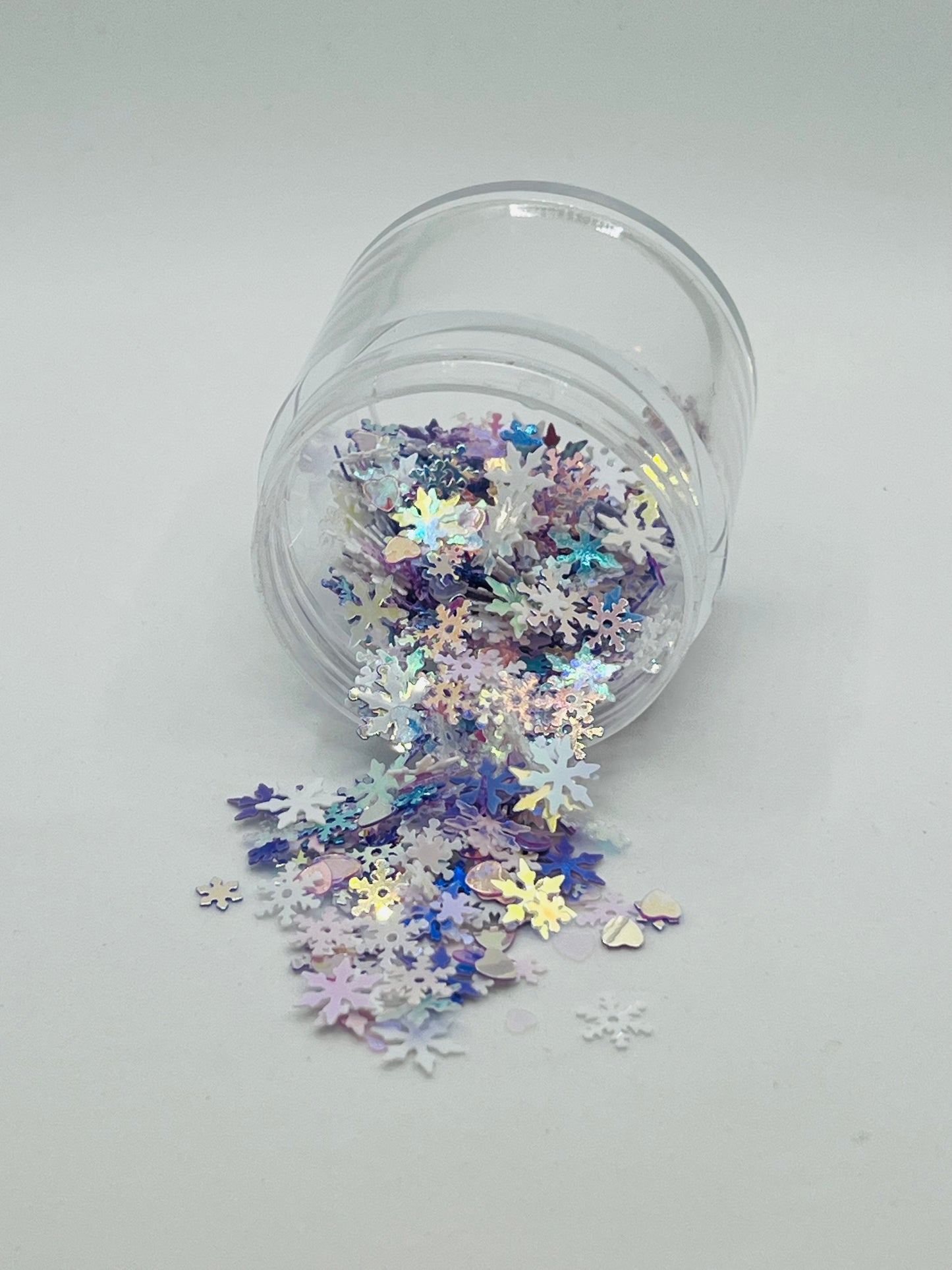 Iridescent Snowflake Mix – Purple/White