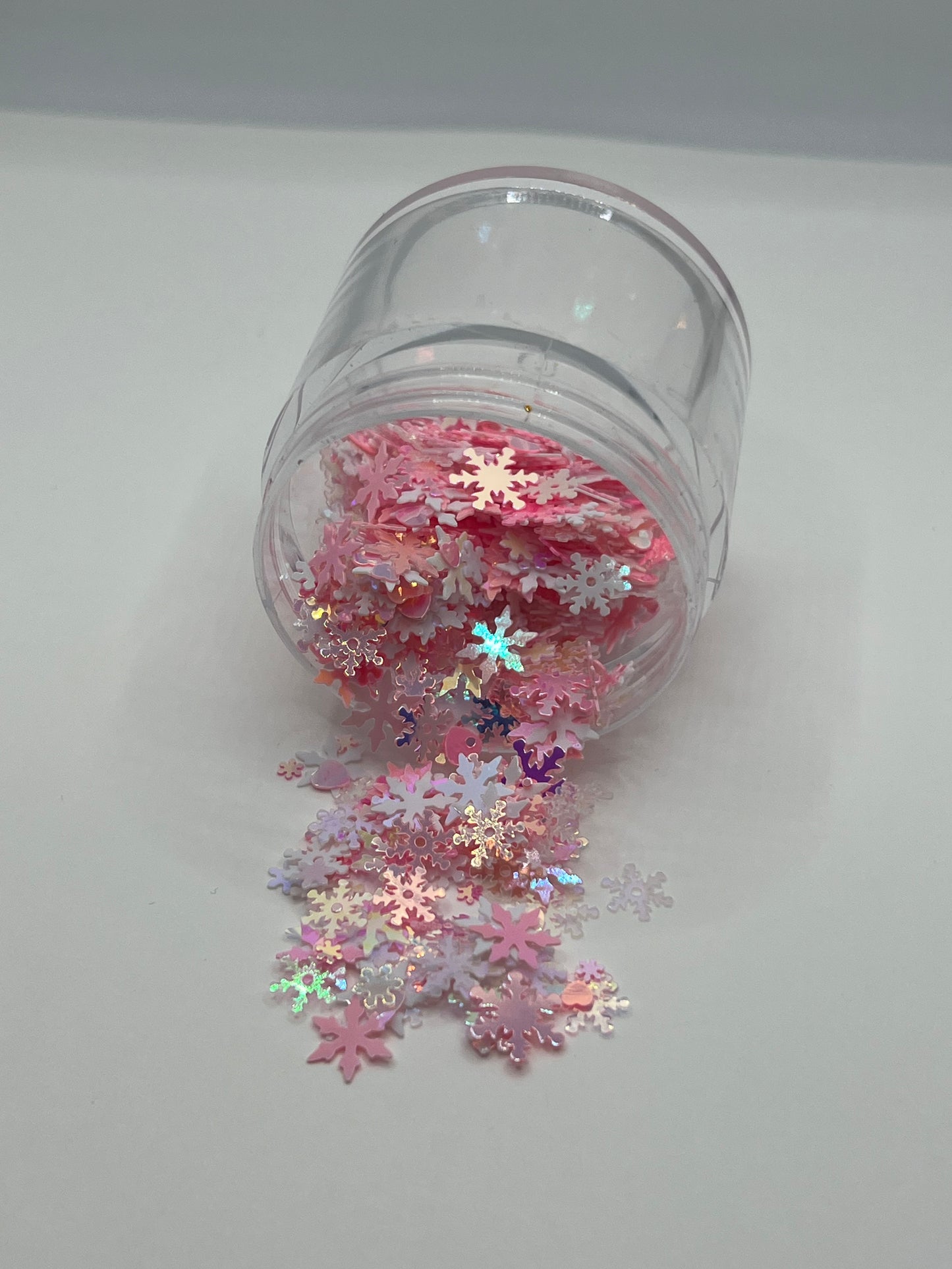 Iridescent Snowflake Mix – Pink/White
