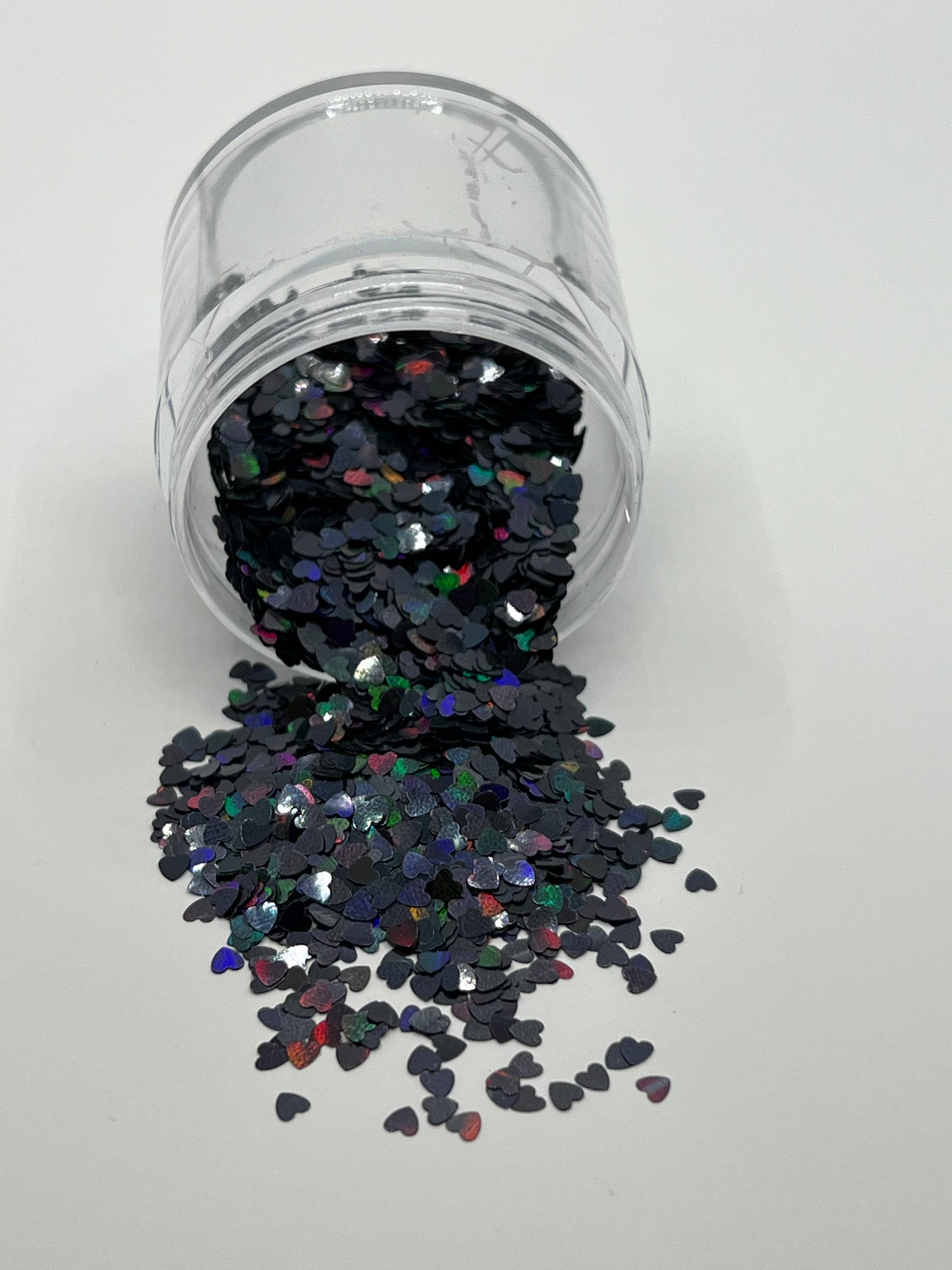 Midnight Heartstorm (Black Holographic Hearts)