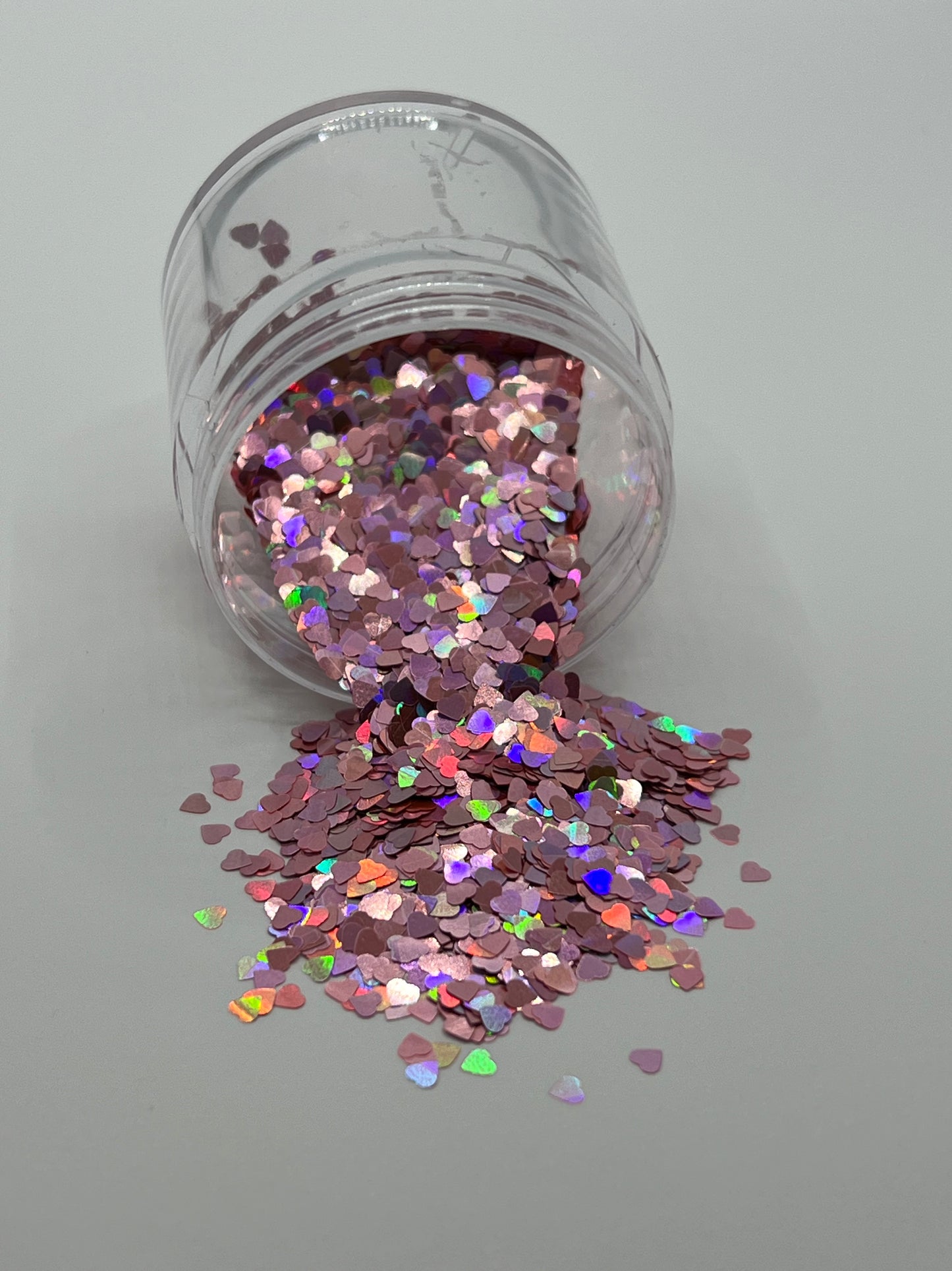 Rosy Daydream Hearts - Rose Gold Holographic Shaped Glitter