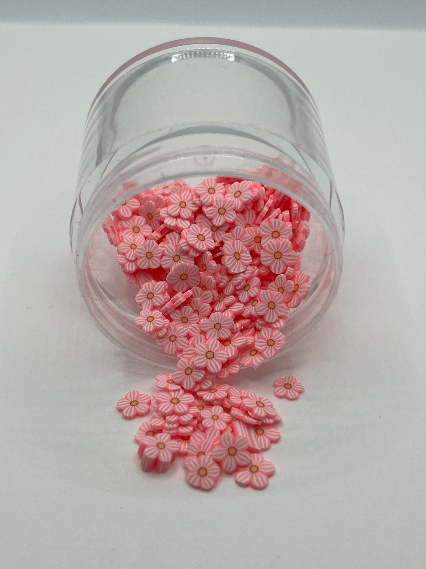 Light Pink Daisy Polymer Clay Slices (Non-Edible)