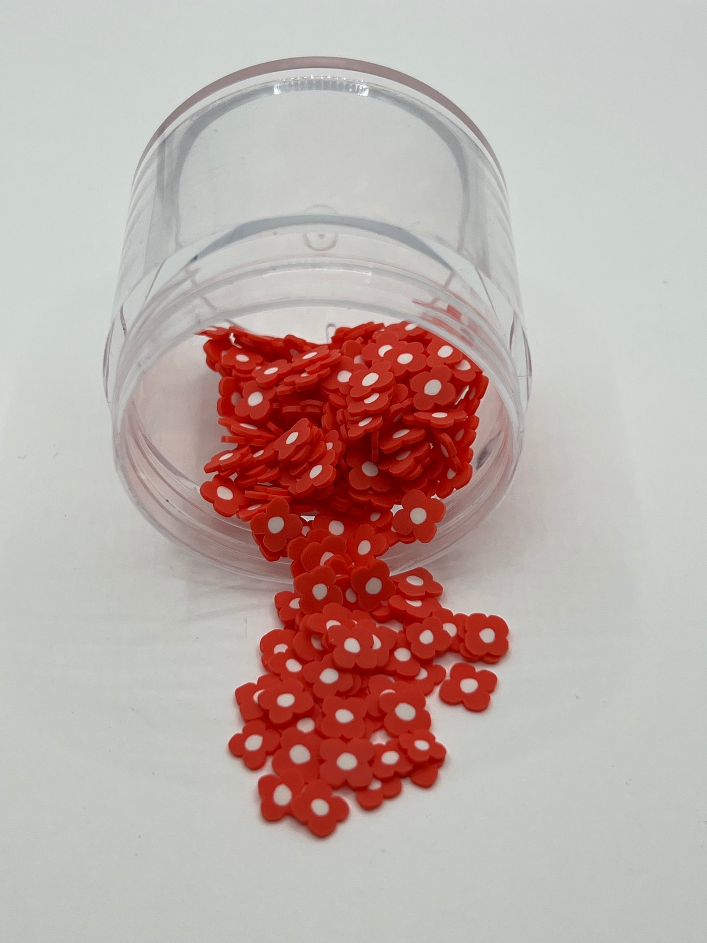 Red Flower Polymer Clay Slices (Non-Edible)