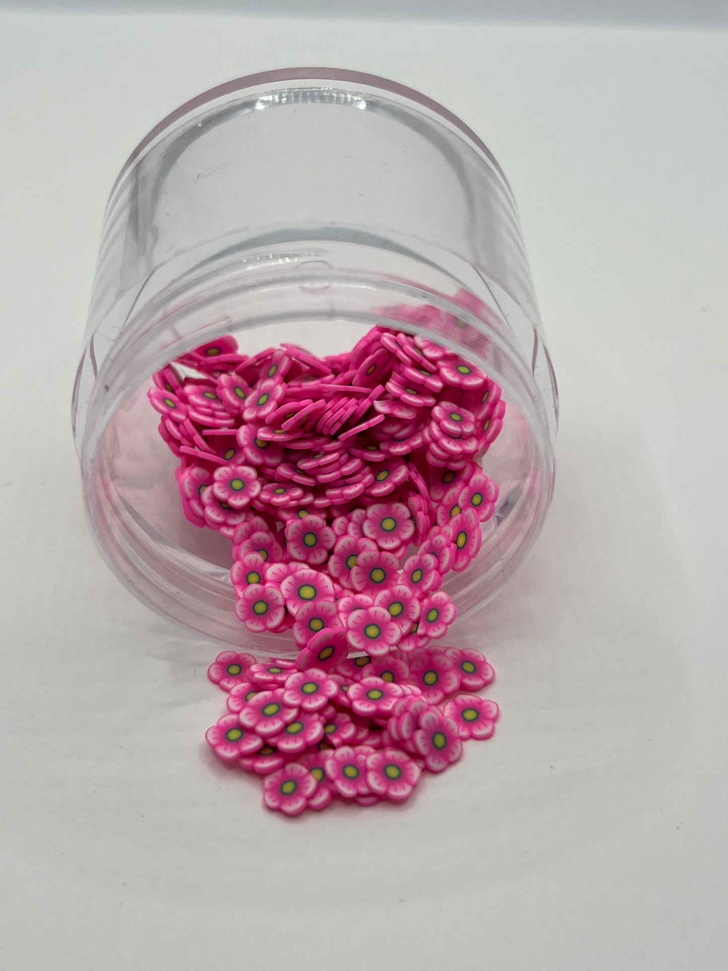 Hot Pink Daisy Polymer Clay Slices (Non-Edible)