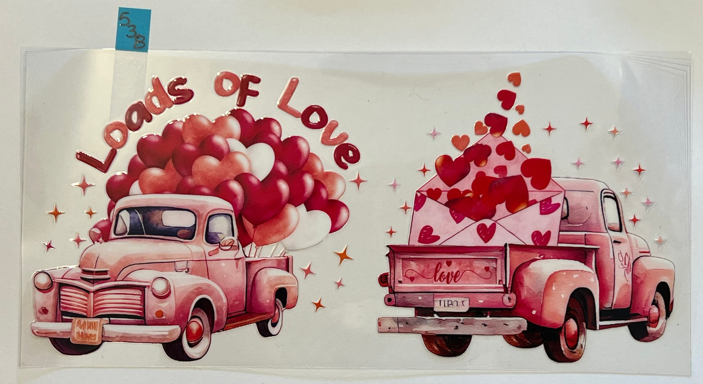 Pink PickUp Truck Valentine - W538