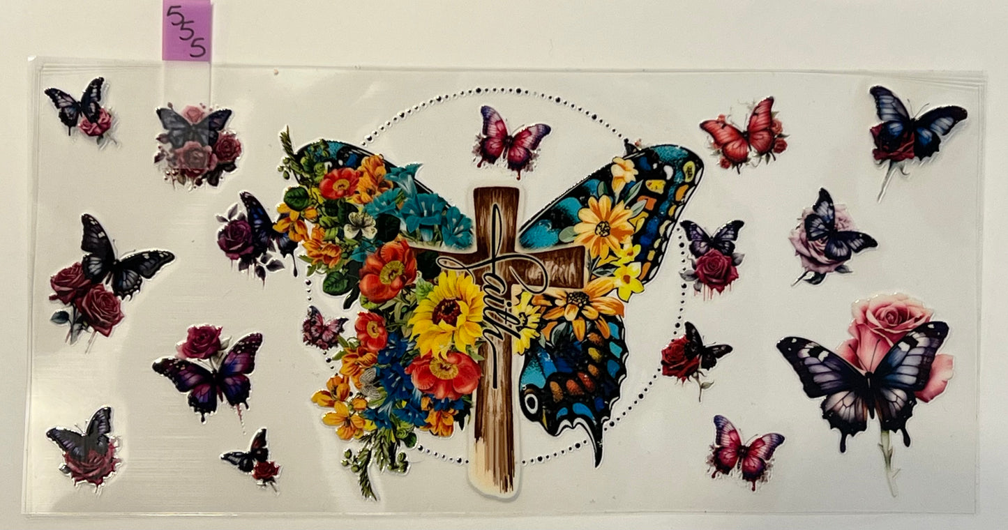 Faith Cross Butterflies - W555
