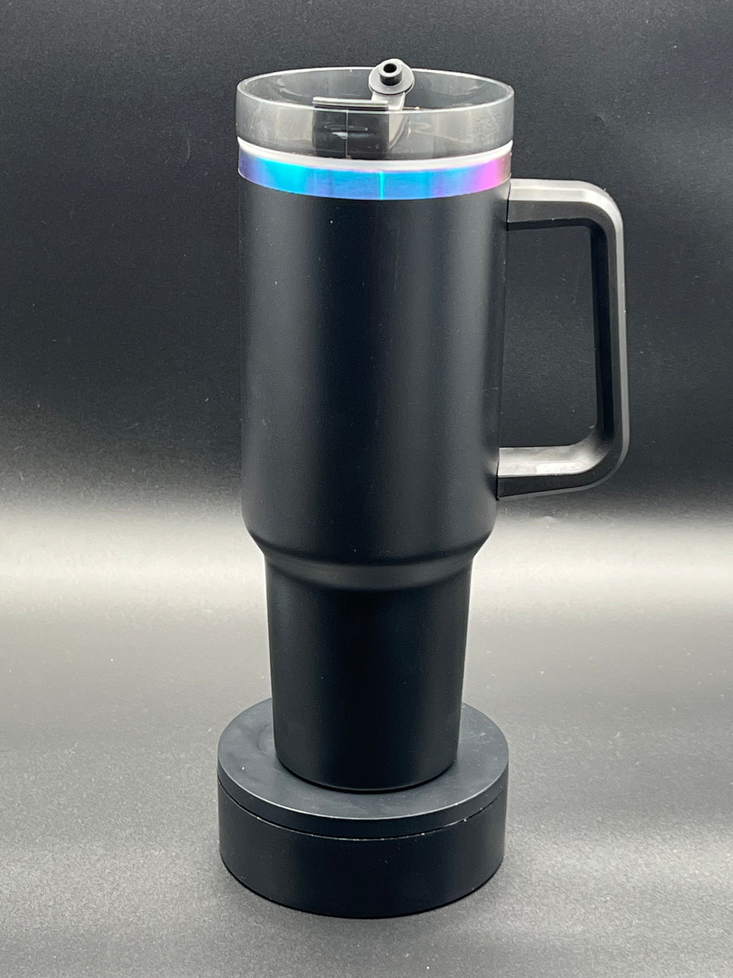 40oz Black Stainless Steel Tumbler with Handle