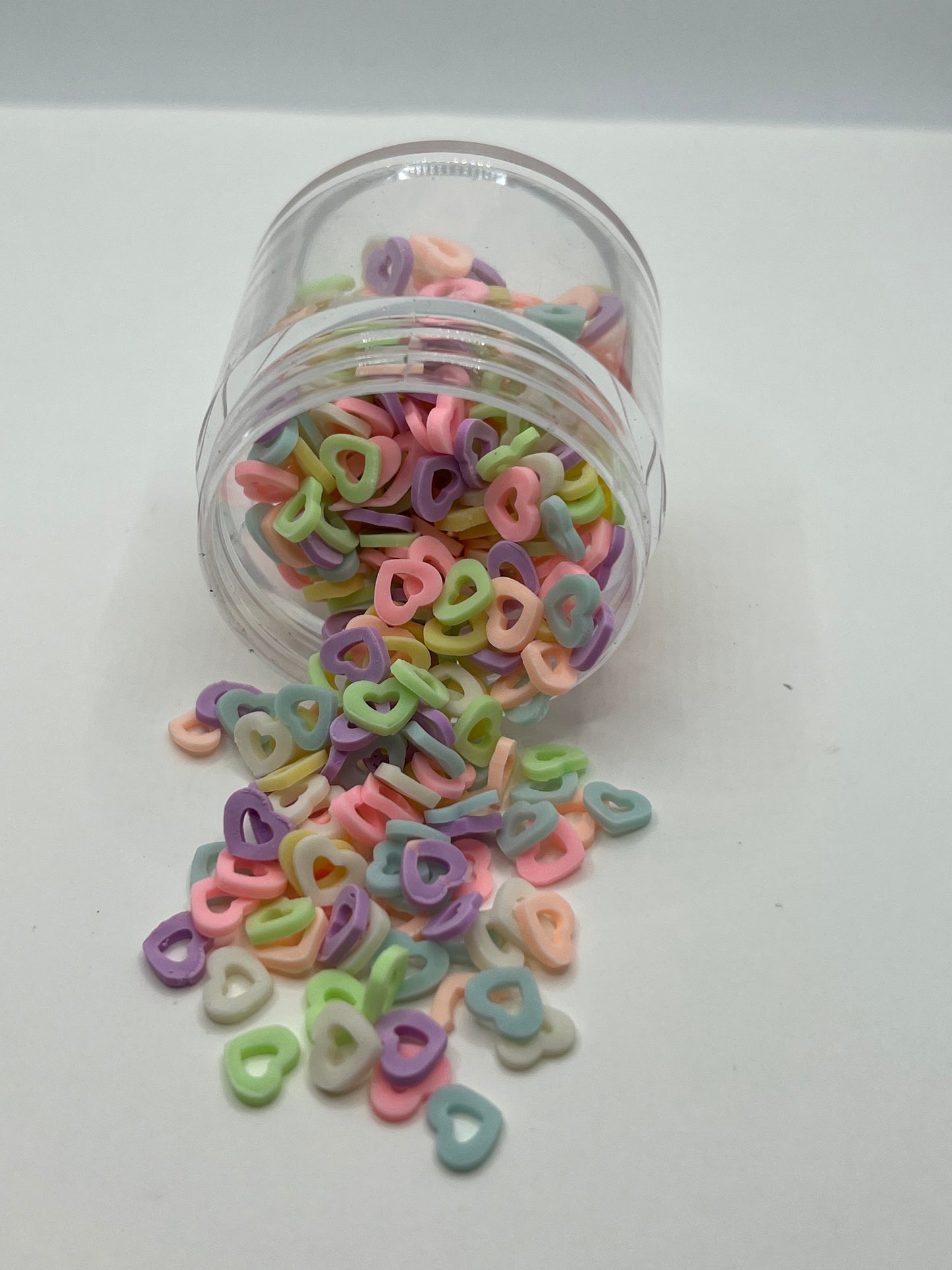 Glow Pastel Heart Polymer Clay Slices (Non-Edible)