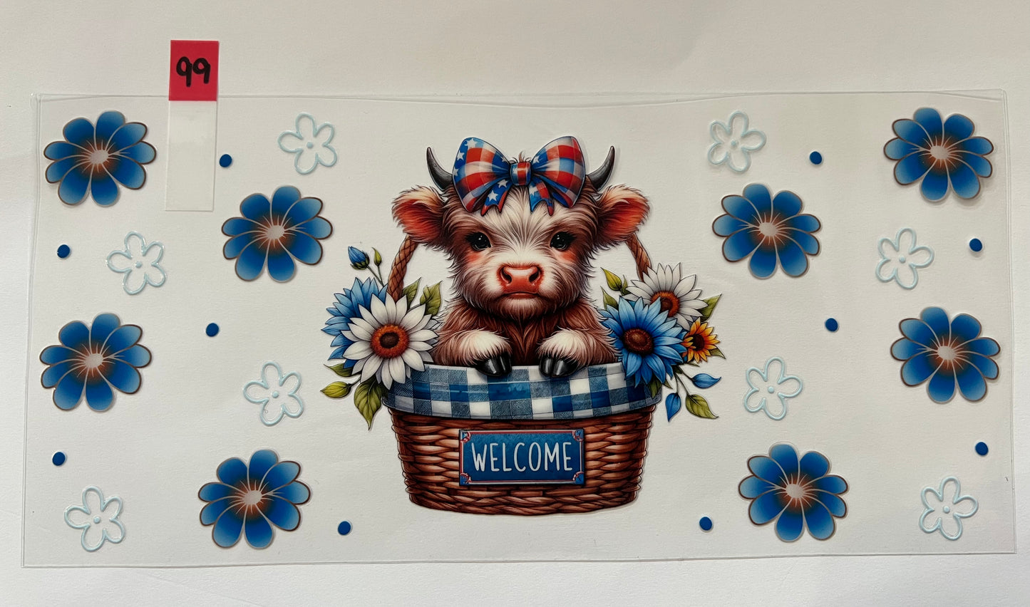 Red White & Blue Cow - W99