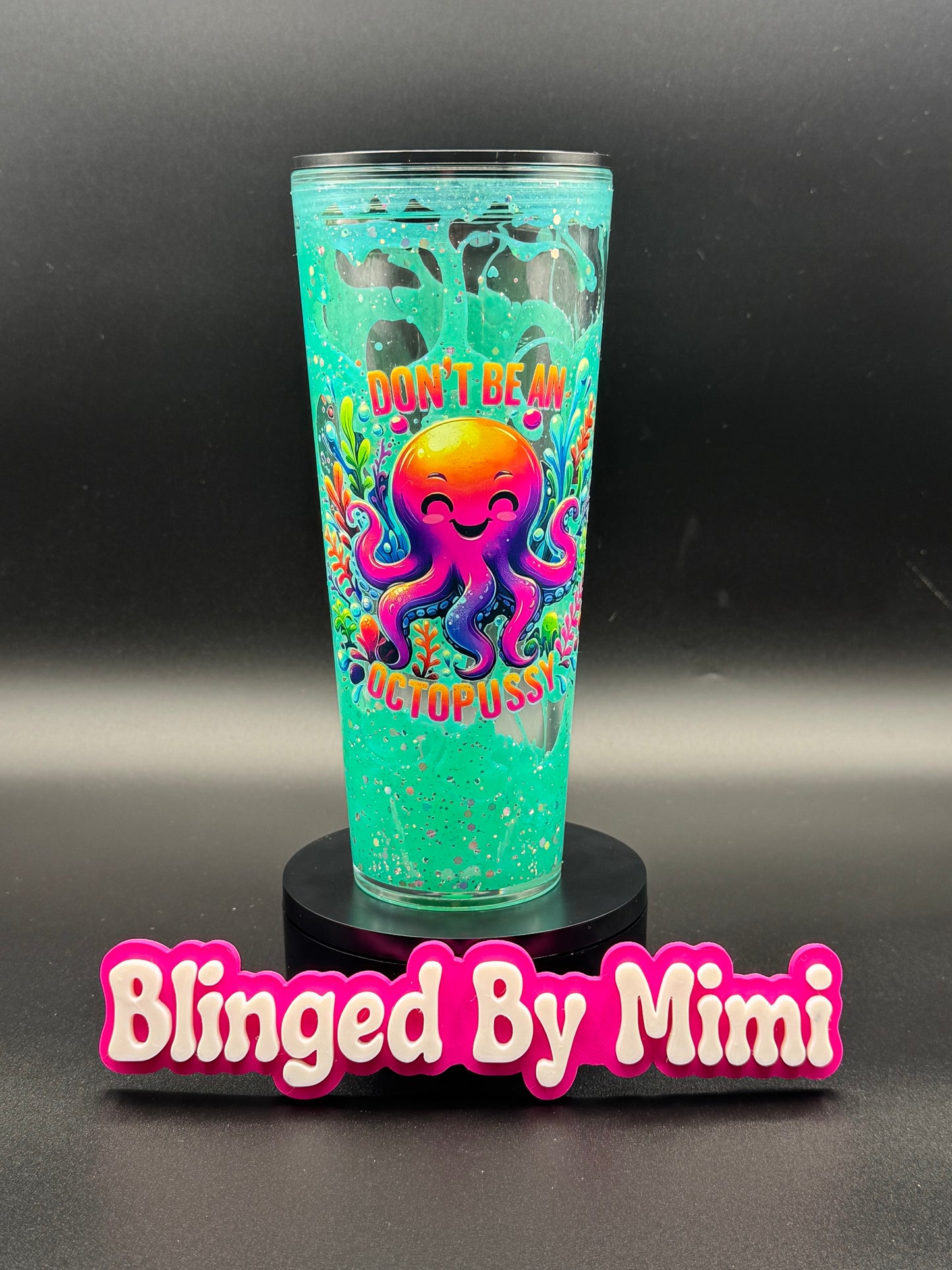 Premade 24 oz acrylic Glow in the Dark - Lava Lamp OctoPussy/Octopus