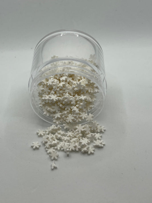 White Snowflake Polymer Clay Slices (Non-Edible)