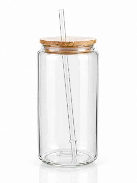No Glitter Clear Glass Blank Cup 16oz