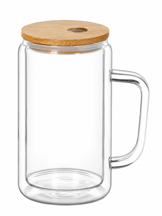 Custom 16oz Glass Snowglobe Cup w/ Handle