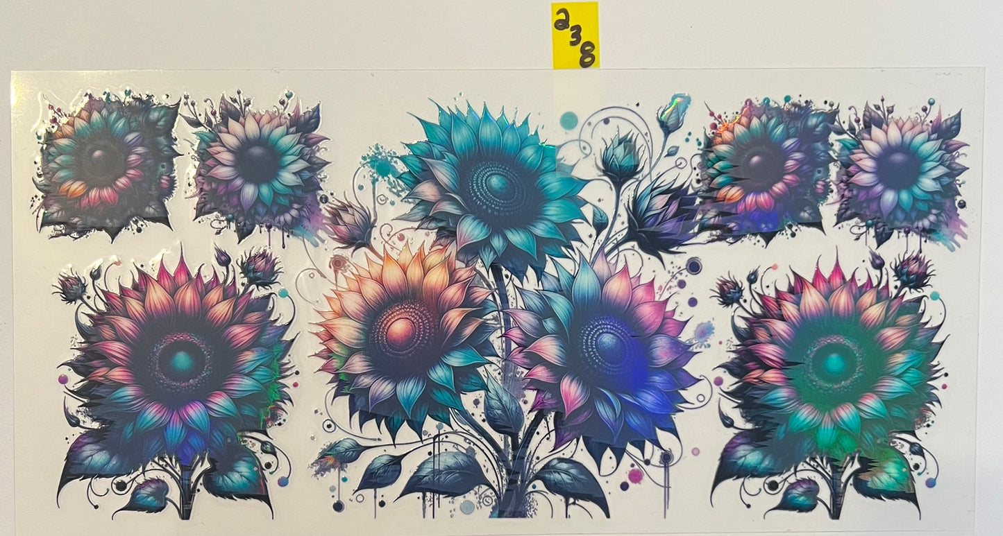 Holographic Neon Sunflowers - W238