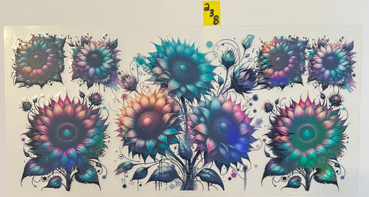 Holographic Neon Sunflowers - W238