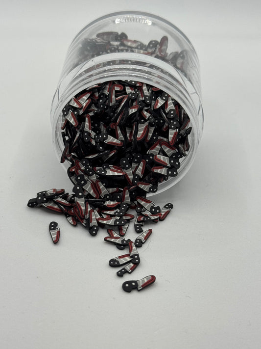Bloody Knife Polymer Clay Slices – Halloween Horror Craft Sprinkles (Non-Edible) - 5mm