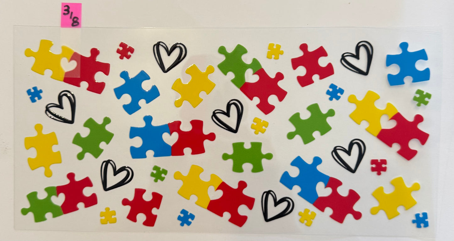 Autism Puzzle Pieces   - W318