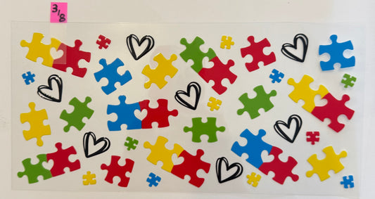Autism Puzzle Pieces   - W318