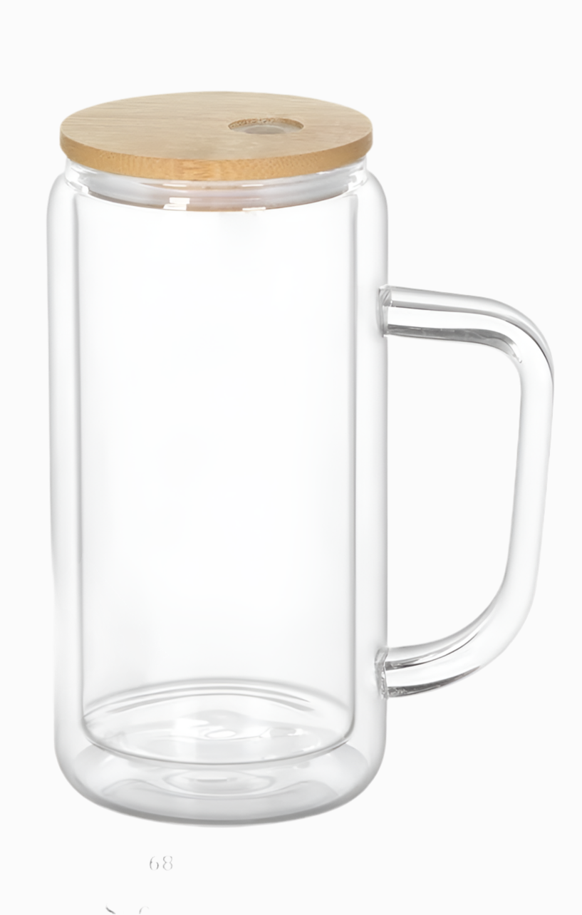 Custom 16oz Glass Snowglobe Cup w/ Handle