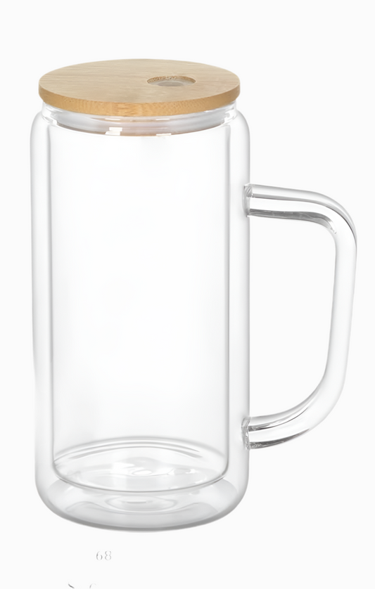 Custom 16oz Glass Snowglobe Cup w/ Handle