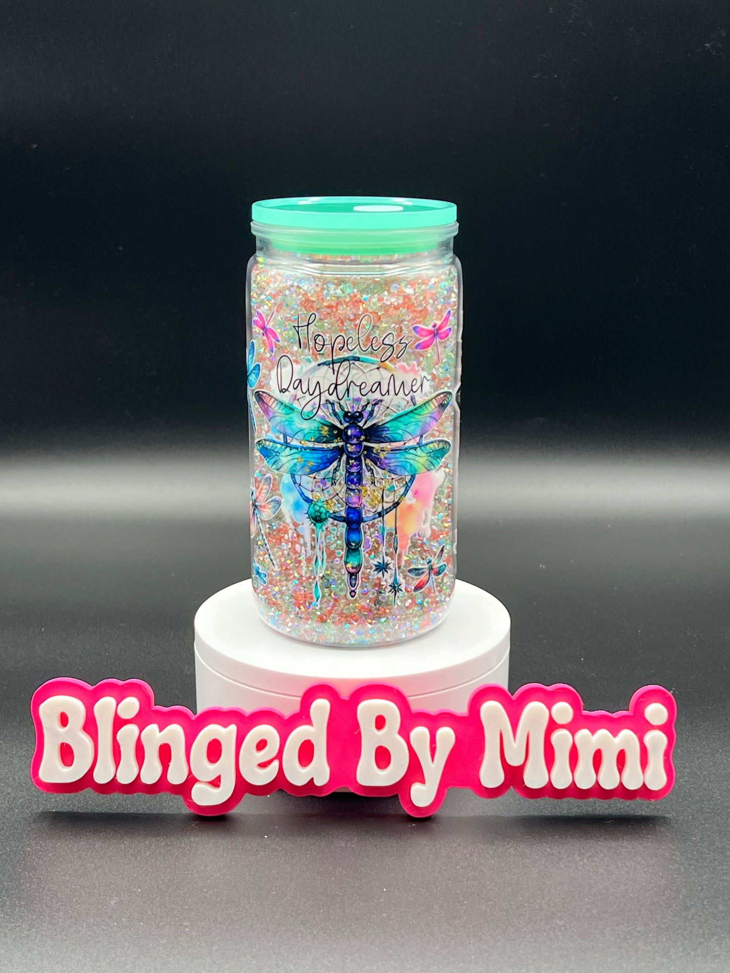 16oz Acrylic Dragonfly Bling Cup - Premade
