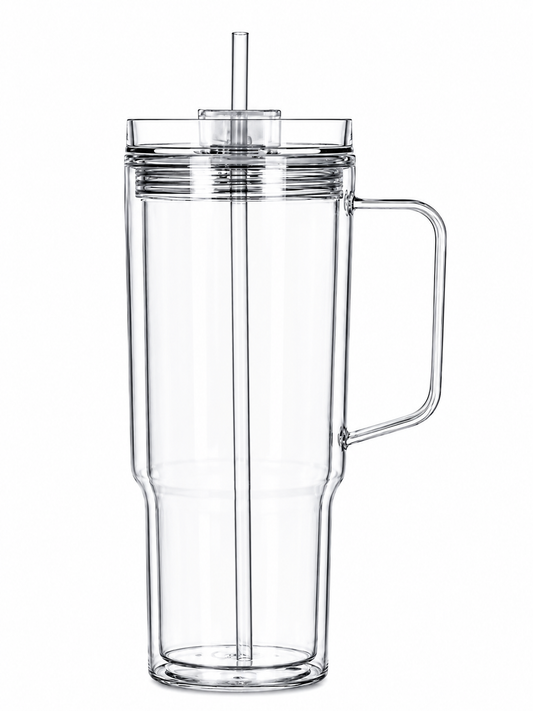 Custom 40oz Acrylic Snowglobe Cup with Handle