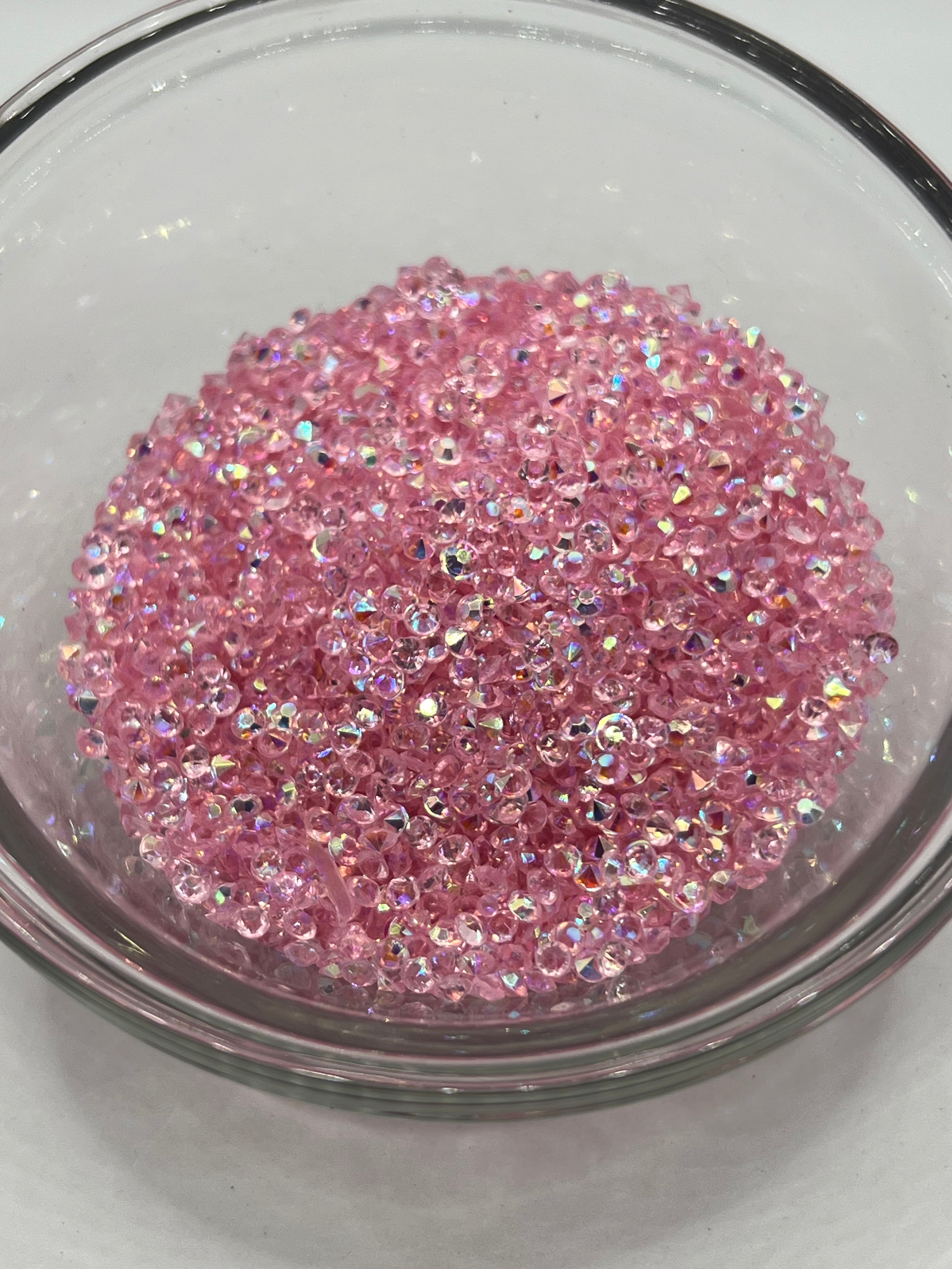 3mm Diamond Cut Rhinestones – Rose Quartz (AB) – Blinged By Mimi