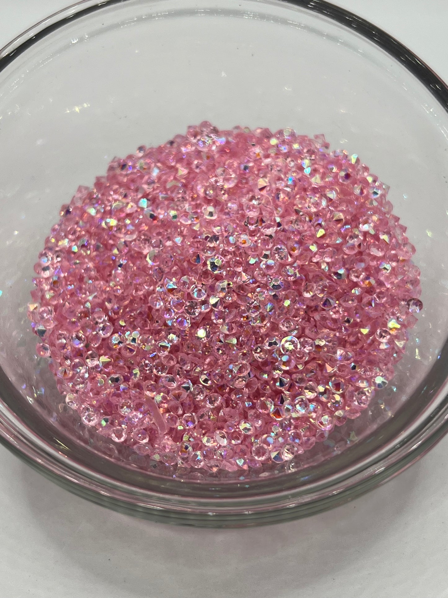 3mm Diamond Cut Rhinestones – Rose Quartz (AB)