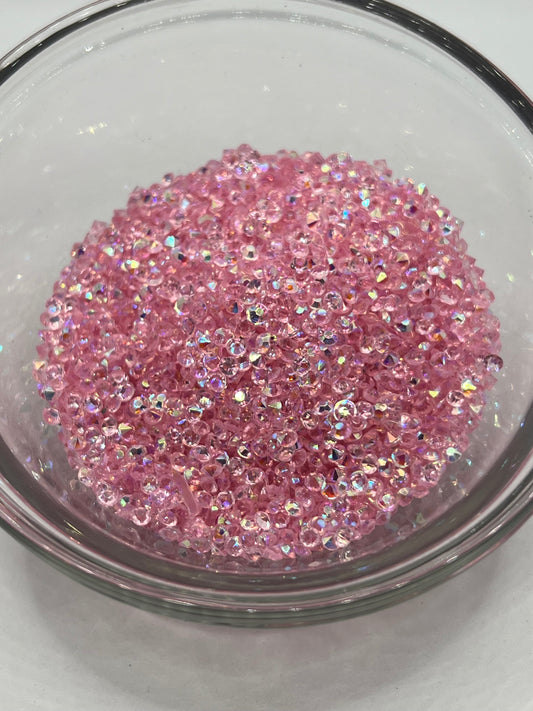 3mm Diamond Cut Rhinestones – Rose Quartz (AB)