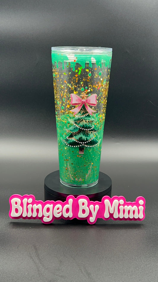 Premade 24 oz acrylic Glow Lava - Christmas Tree