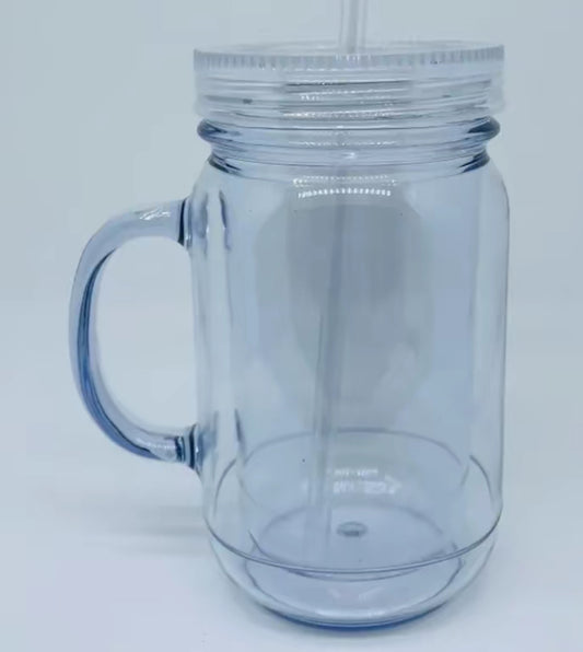 Custom 17oz Acrylic Mason Jar Snowglobe Tumbler