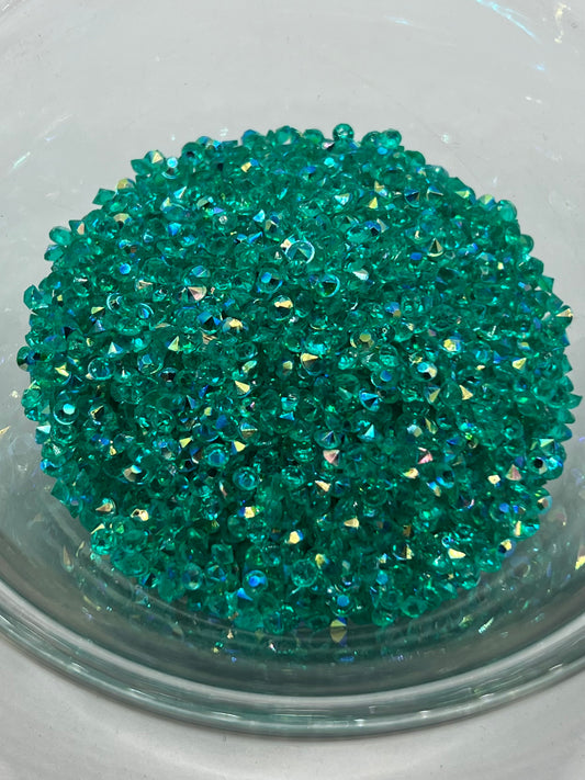 3mm Diamond Cut Rhinestones – Ocean Teal (AB)