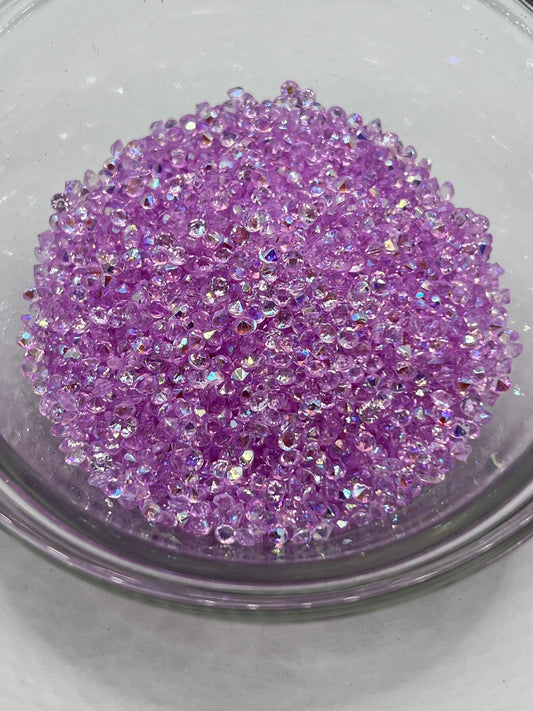 3mm Diamond Cut Rhinestones – Lilac Starlight (AB)