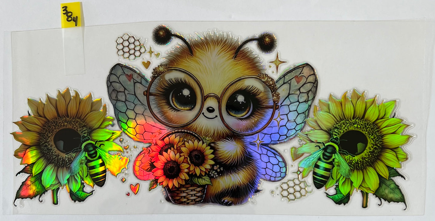 Holographic Bee & Sunflowers - W384