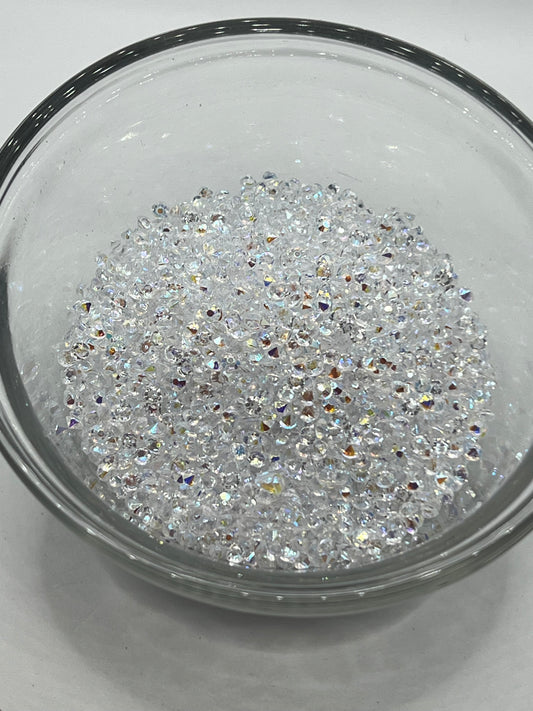 3mm Diamond Cut Rhinestones – Crystal Aurora (AB)
