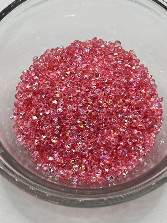 3mm Diamond Cut Rhinestones – Blush Petal (AB)
